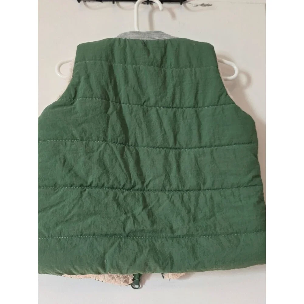Green Quilted Kids Vest with Bear Patch BearPaw Brand